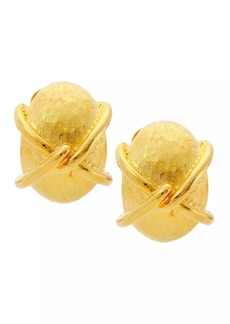Kenneth Jay Lane X Button 22K Gold-Plated Earrings