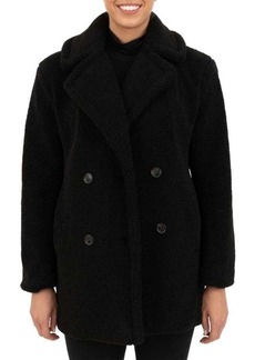 Kensie Faux Fur Double Breasted Teddy Coat