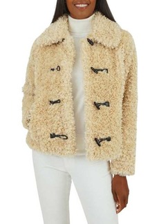 Kensie Faux Fur Spread Collar Duffel Coat