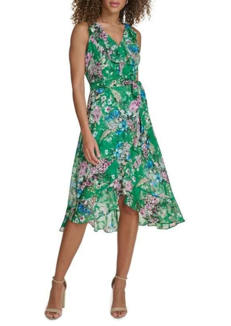 Kensie Floral Wrap Knee Length Dress