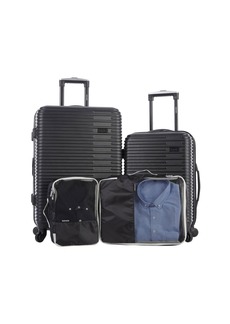 Kensie Hillsboro Expandable Rolling Hardside Collection Set, 4 Piece - Black