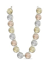 Kensie Gold-Tone, Rose Gold-Tone and Silver-Tone Circle Stone Necklace - Multi