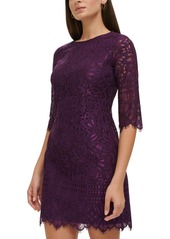 kensie Lace Sheath Dress - Eggplant