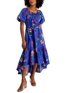 kensie Printed Cotton Midi Dress