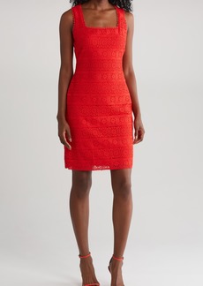 Kensie Sleeveless Lace Sheath Dress in Coral at Nordstrom Rack