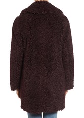 kensie 'Teddy Bear' Notch Collar Faux Fur Coat (Online Only)