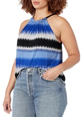 kensie Women's Burst Stripes Top with Braided Straps  XL