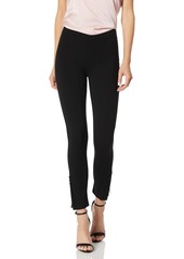 kensie Women's Compression Ponte Pant with Button and Zipper Ankle Detail  M