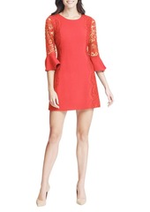 Kensie Women's Crepe Sheath Dress with Lace Sleeves