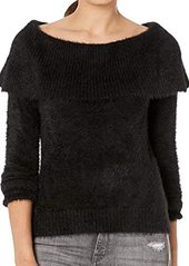 Kensie Women's Faux Fur Yarn Marylin Sweater black