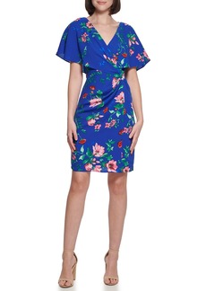 KENSIE Women's Floral Printed Shift Contemporary Dress