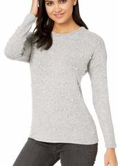 Kensie Women's Plush Touch Pearl Long Sleeve Top  L