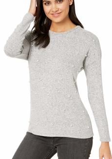 kensie Women's Plush Touch Pearl Long Sleeve Top  L