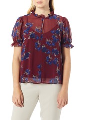 kensie Women's Rhythm and Blues Floral Top