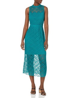 Kensie Women's Sequin Lace Sheath Dress with Illusion Neck Line