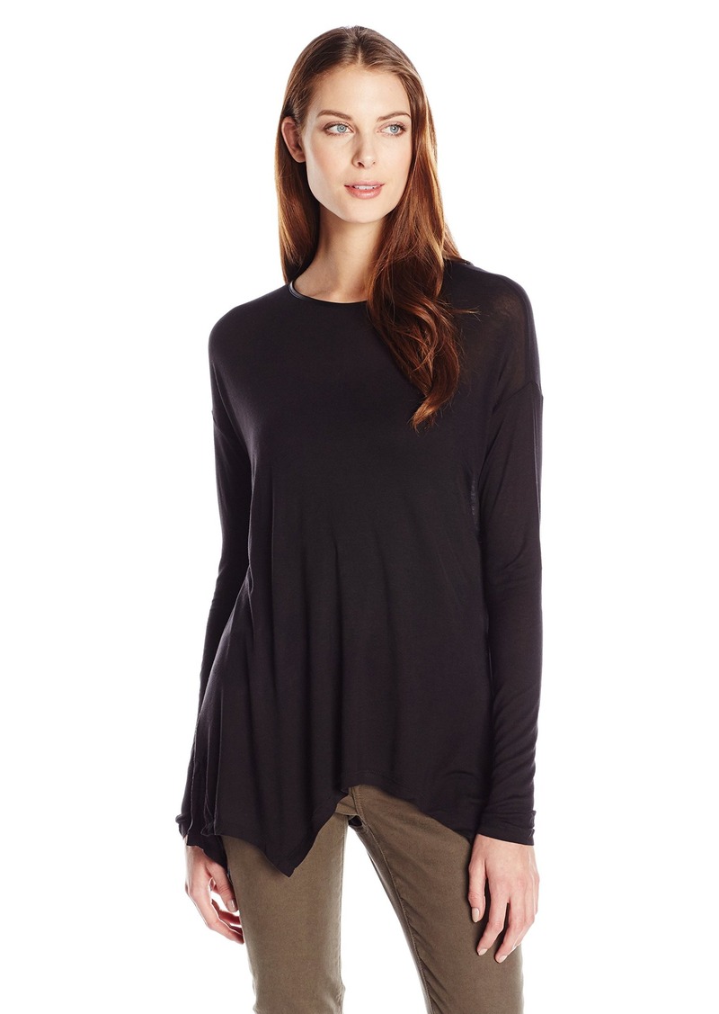 kensie long sleeve ruffle sheer to