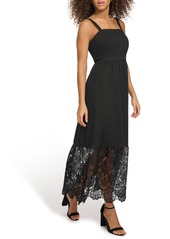 kensie Women's Sleeveless Lace-Hem Maxi Dress - Black