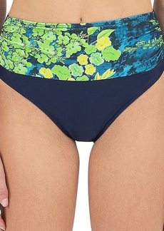 Kensie Women's Standard Ruched high Waist Swimsuit Bottom