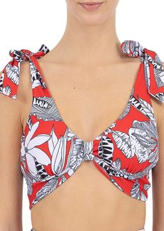 Kensie Women's Standard Shoulder tie Knot Swimsuit top
