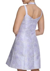 kensie Women's V-Neck Jacquard A-Line Dress - Lilac