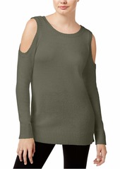 kensie Women's Warm Touch Cold Shoulder Sweater  XS