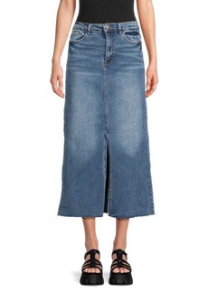 Kensie Slit Midi Denim Skirt