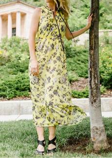 Kensie Sunset Midi Dress In Canary