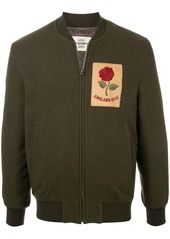 Kent & Curwen broadcloth rose patch bomber jacket