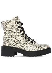 Kenzo 50mm Snake Printed Leather Combat Boots