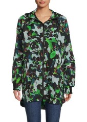 Kenzo Abstract Hooded High Low Jacket