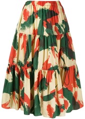 Kenzo abstract-print flared skirt