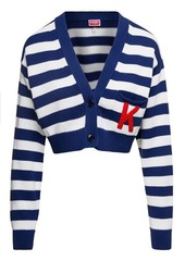 Kenzo Blue and White Nautical Striped Cropped  Cardigan in Cotton Woman