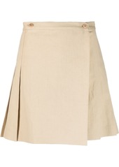 Kenzo box-pleated A-line wrap miniskirt