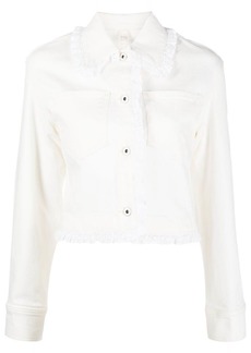 Kenzo broderie-anglaise cropped denim jacket