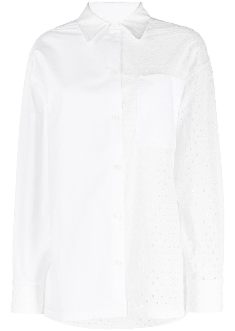 Kenzo broderie anglaise-panelled shirt