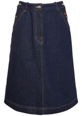Kenzo Cotton Denim Midi Skirt