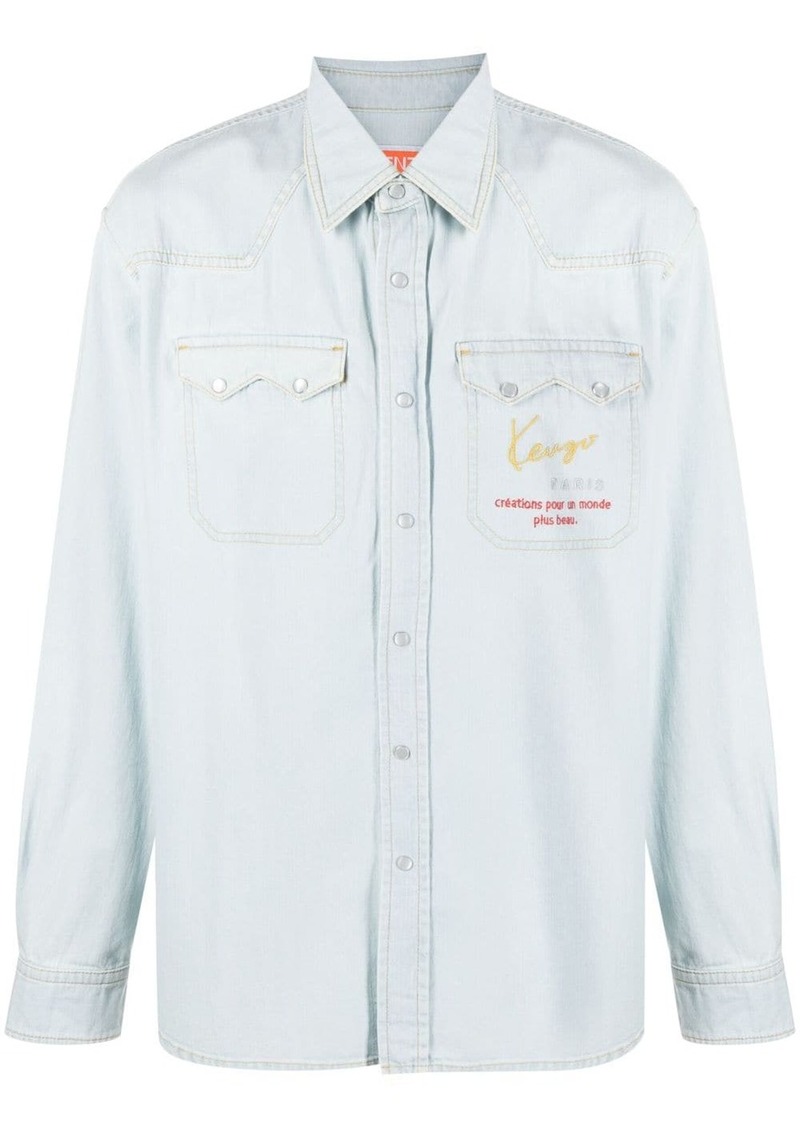 Kenzo Cowboy logo-embroidered denim shirt