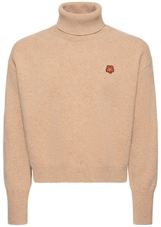 Kenzo Crest Boxy Turtleneck Wool Sweater