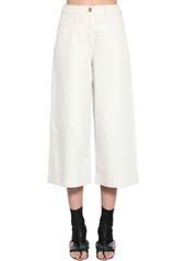 Kenzo Cropped Soft Linen Drill Culottes