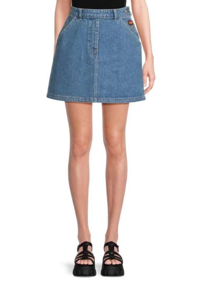 Kenzo Denim Mini A Line Skirt