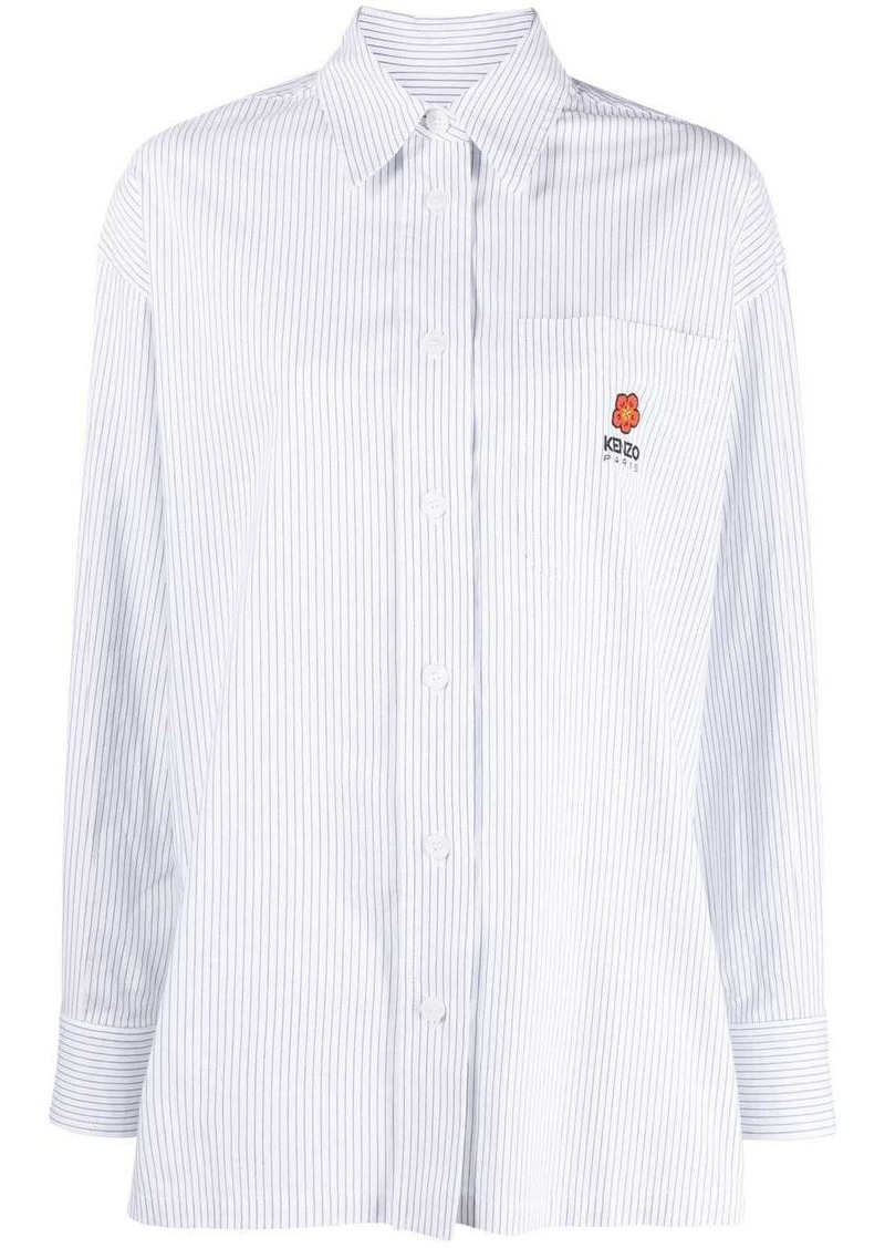 Kenzo embroidered-logo pinstripe shirt