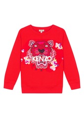 Girl's Kenzo Embroidered Tiger & Flower Sweatshirt