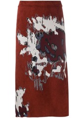 Kenzo glitch intarsia A-line skirt
