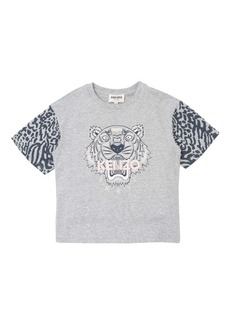 Kenzo Gray Tiger Print T-Shirt