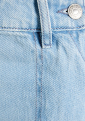 KENZO - Appliquéd faded denim mini skirt - Blue - FR 40