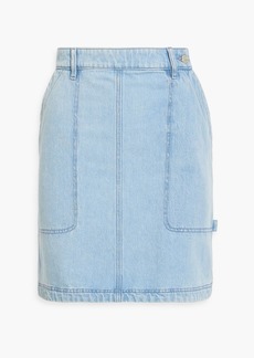 KENZO - Appliquéd faded denim mini skirt - Blue - FR 40