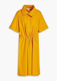 KENZO - Gathered cotton-poplin shirt dress - Yellow - FR 34