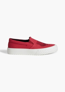 KENZO - K-Skate embroidered canvas slip-on sneakers - Red - EU 35