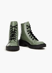 KENZO - Pike patent-leather combat boots - Green - EU 39