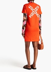 KENZO - Printed cotton-jersey mini dress - Orange - L